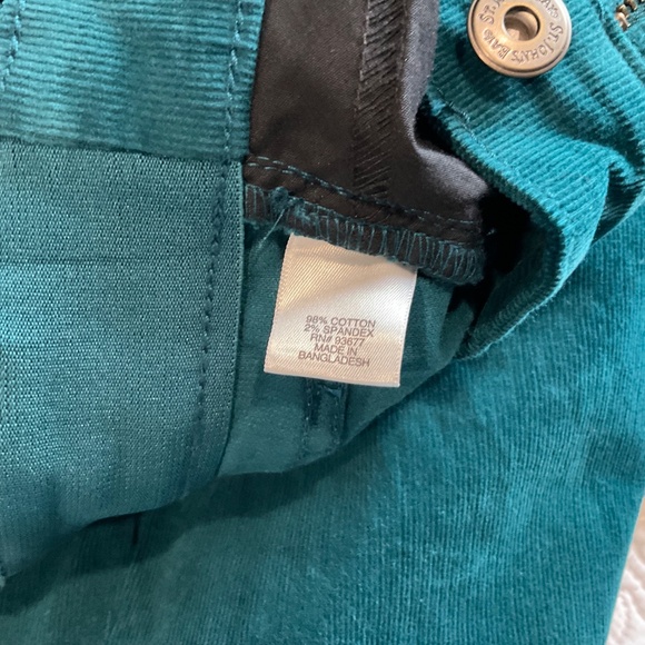 St. John's Bay Teal Straight Corduroy Pants Women's Size 8 Mid Rise - Picture 5 of 10
